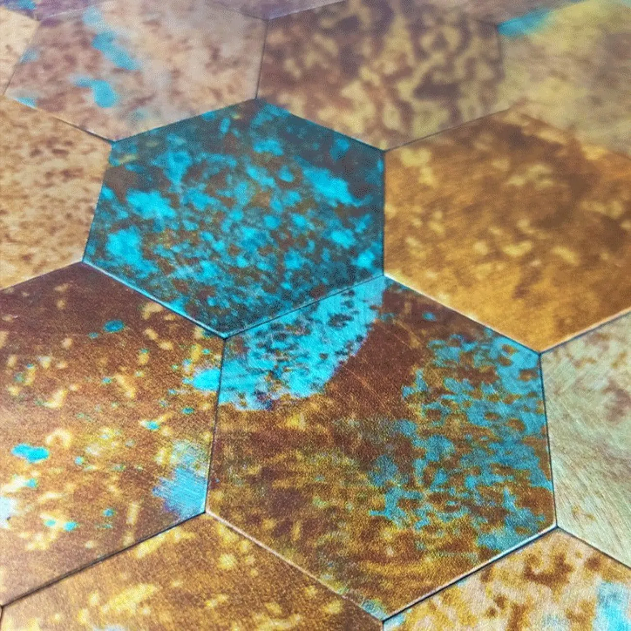 Яркая металлическая 3д плитка на самоклеящаяся основе с имитацией ржавчины  LaLume MB20820-23