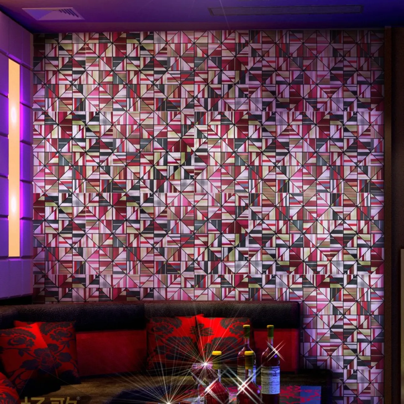 Яркая металлическая 3д плитка на самоклеящаяся основе LaLume MB20825-23