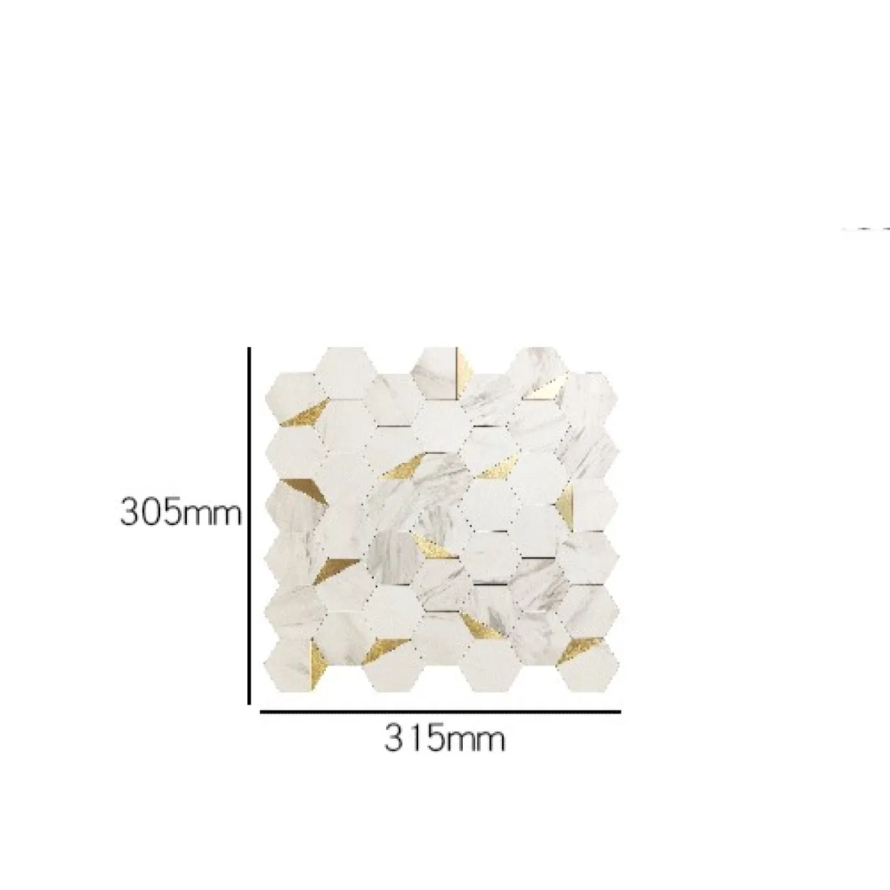 Шестиугольная 3д плитка в виде мозайки на самоклеющейся основе LaLume MB20829-23 Шестиугольная 3д плитка в виде мозайки на самоклеющейся основе LaLume MB20829-23