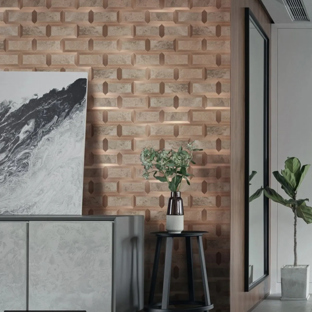 Минималистическая 3д плитка на самоклеящейся основе LaLume MB20830-23 Минималистическая 3д плитка на самоклеящейся основе LaLume MB20830-23