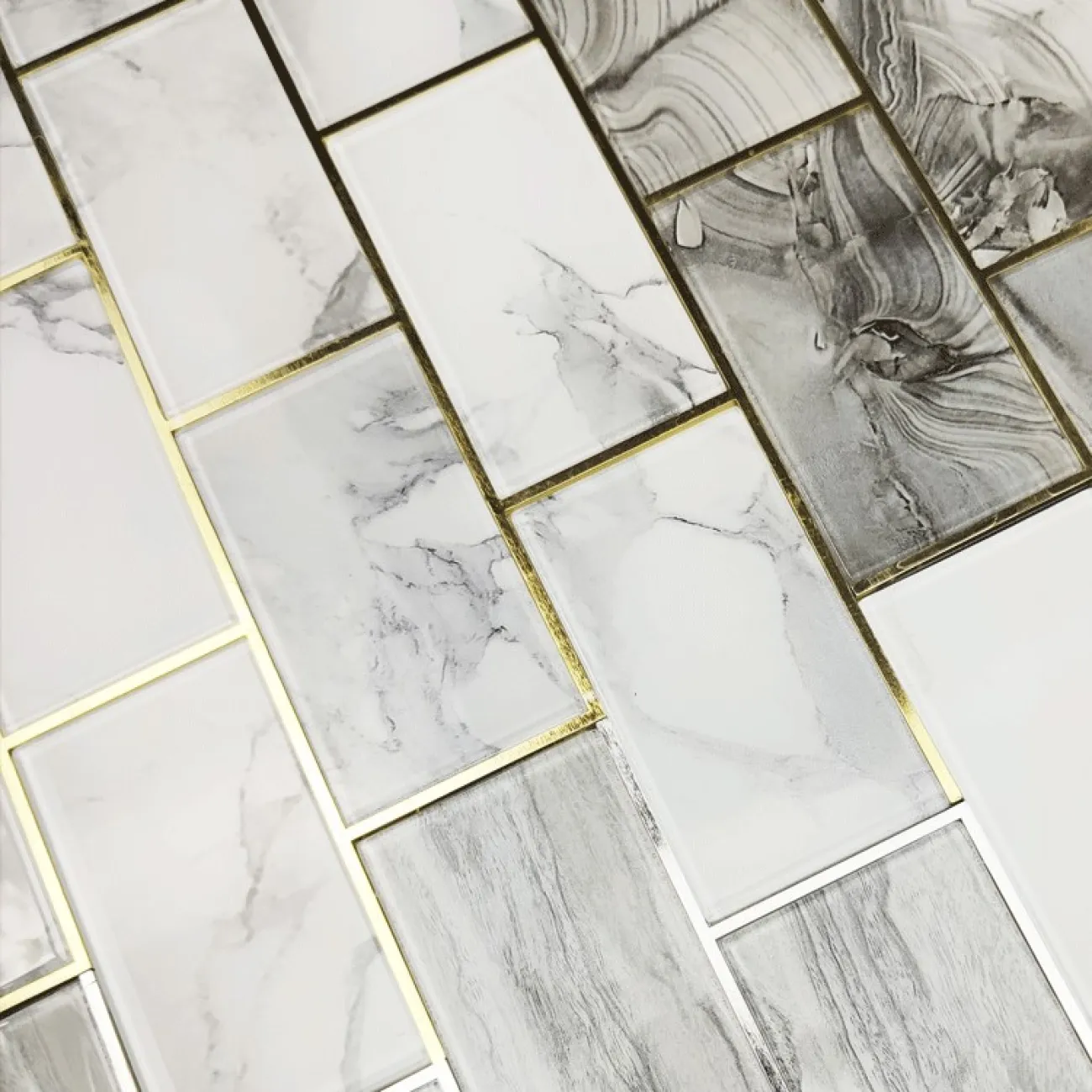 Мраморная 3д плитка на самоклеящейся основе LaLume MB20833-23