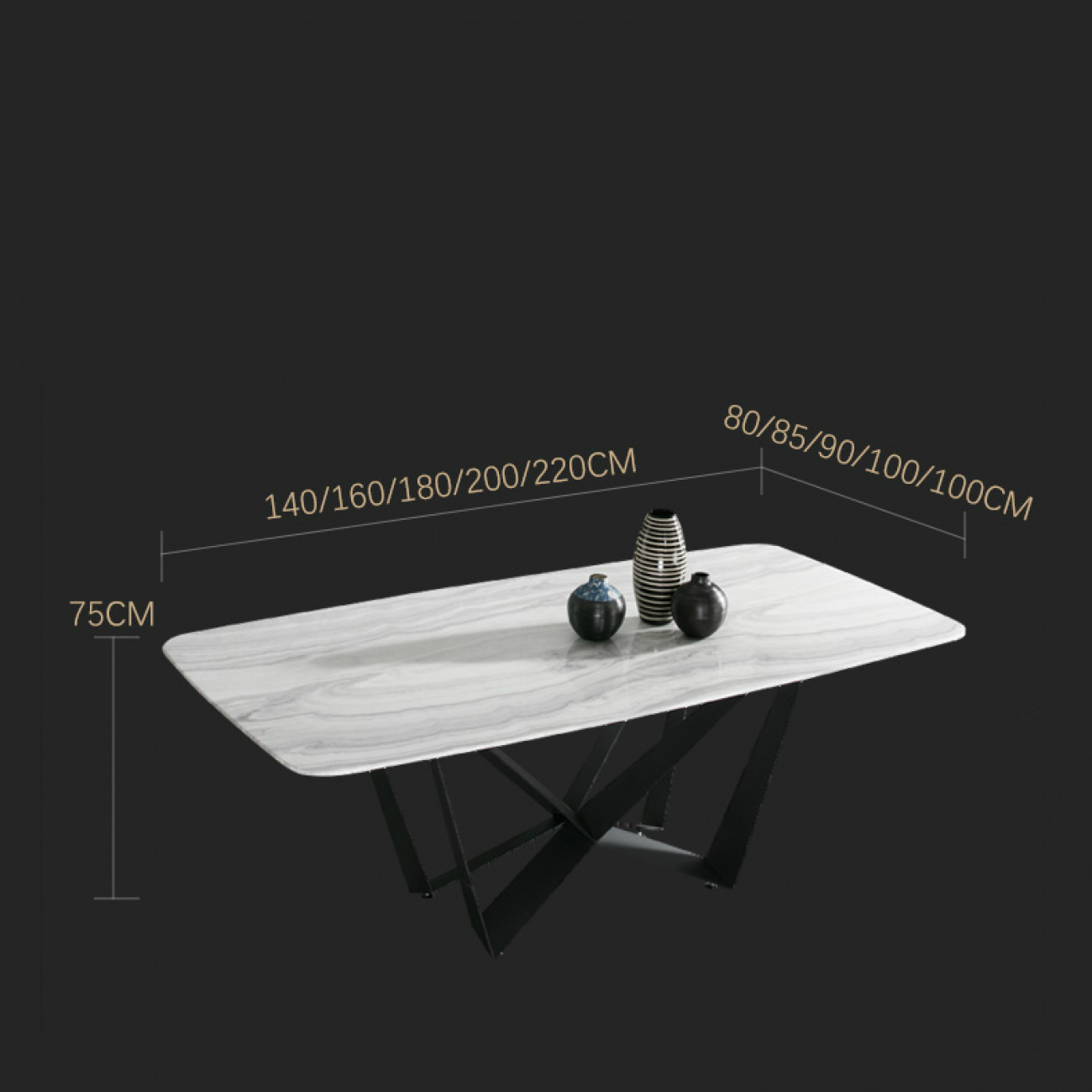 Мраморный большой обеденный стол LaLume ST100391-05