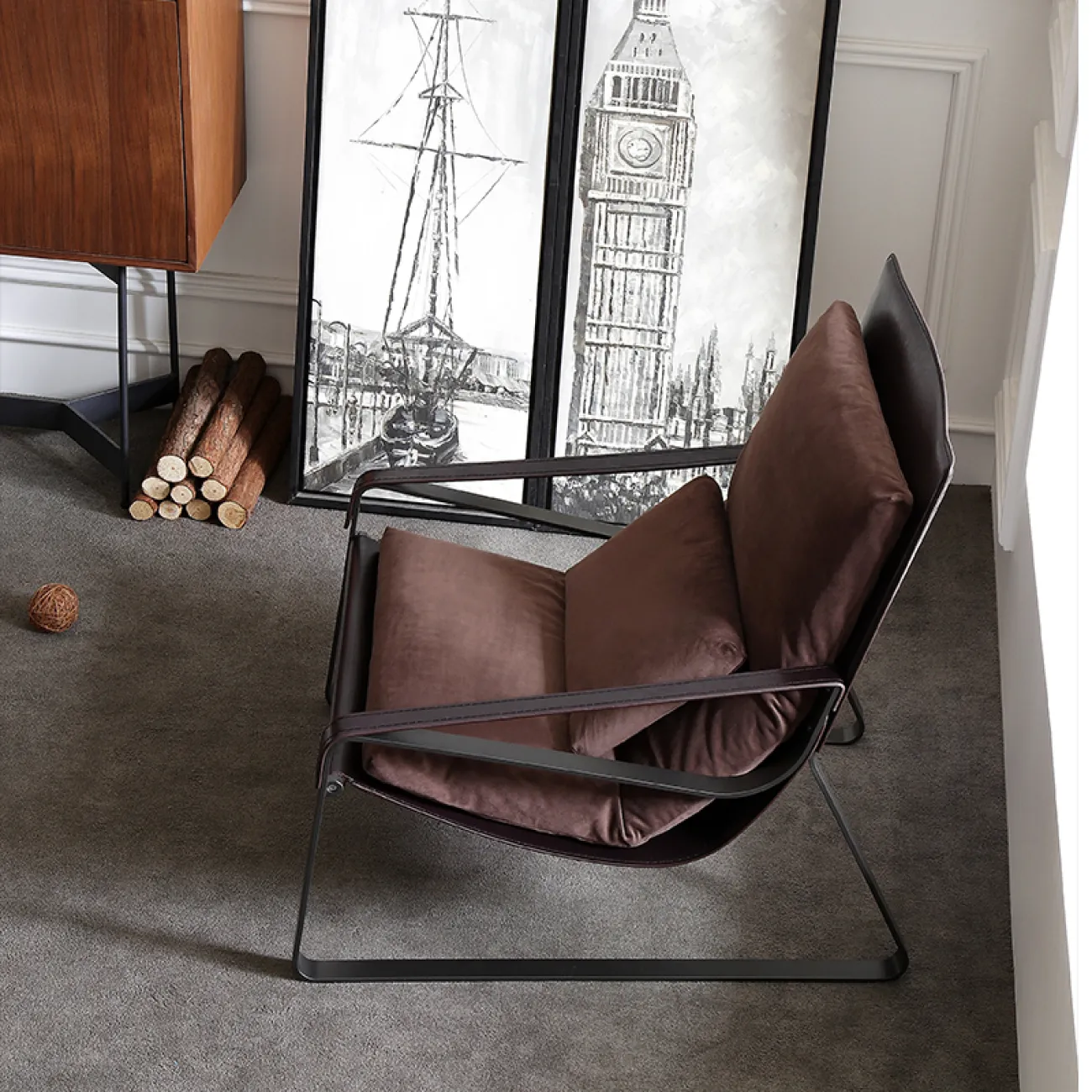 Дизайнерское тканевое кресло для гостиной LaLume MB20987-23 Дизайнерское тканевое кресло для гостиной LaLume MB20987-23