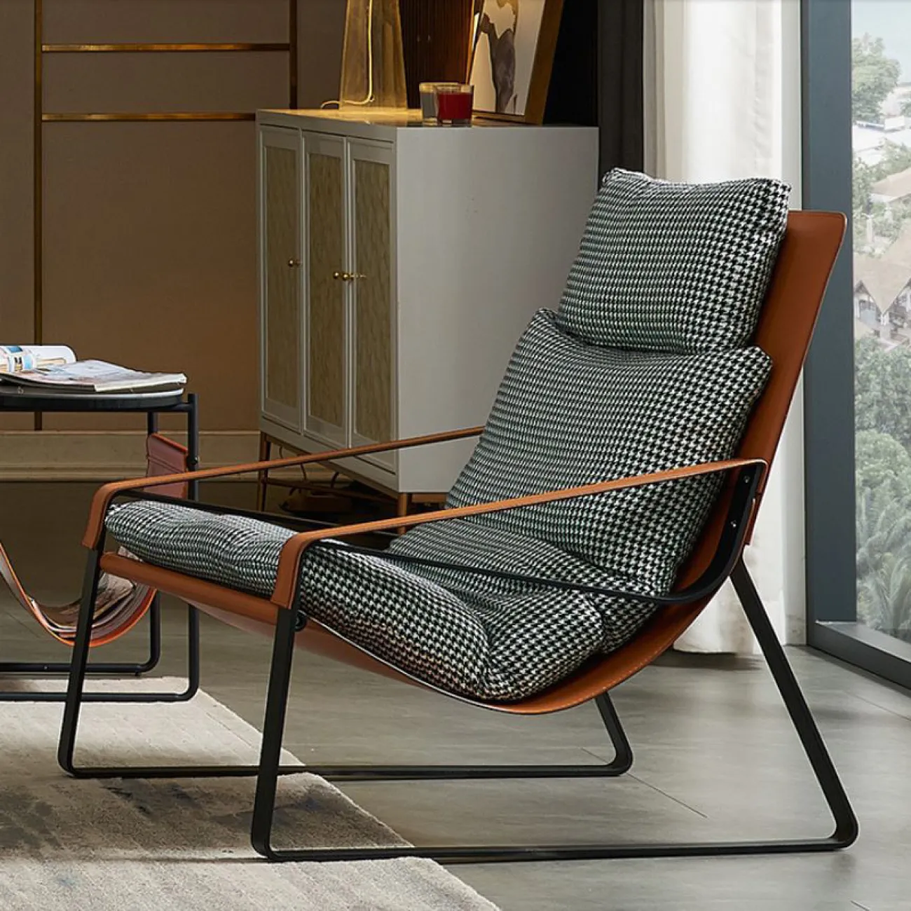 Дизайнерское тканевое кресло для гостиной LaLume MB20987-23 Дизайнерское тканевое кресло для гостиной LaLume MB20987-23