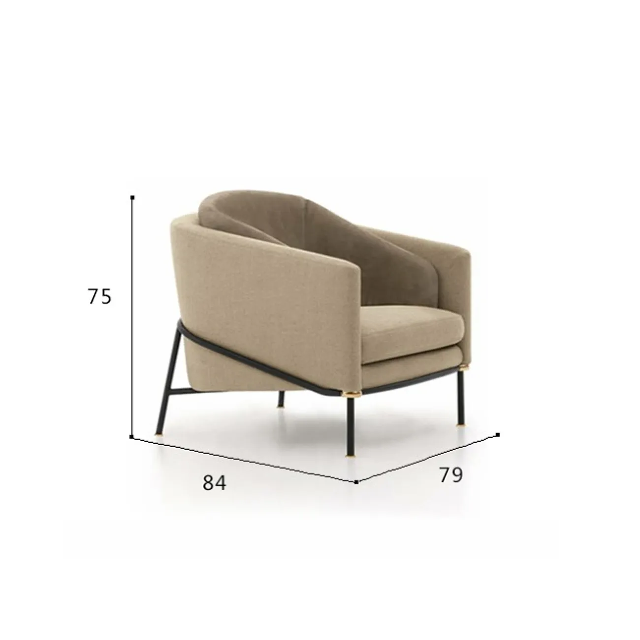 Удобное одноместное кресло для гостиной LaLume MB21025-23