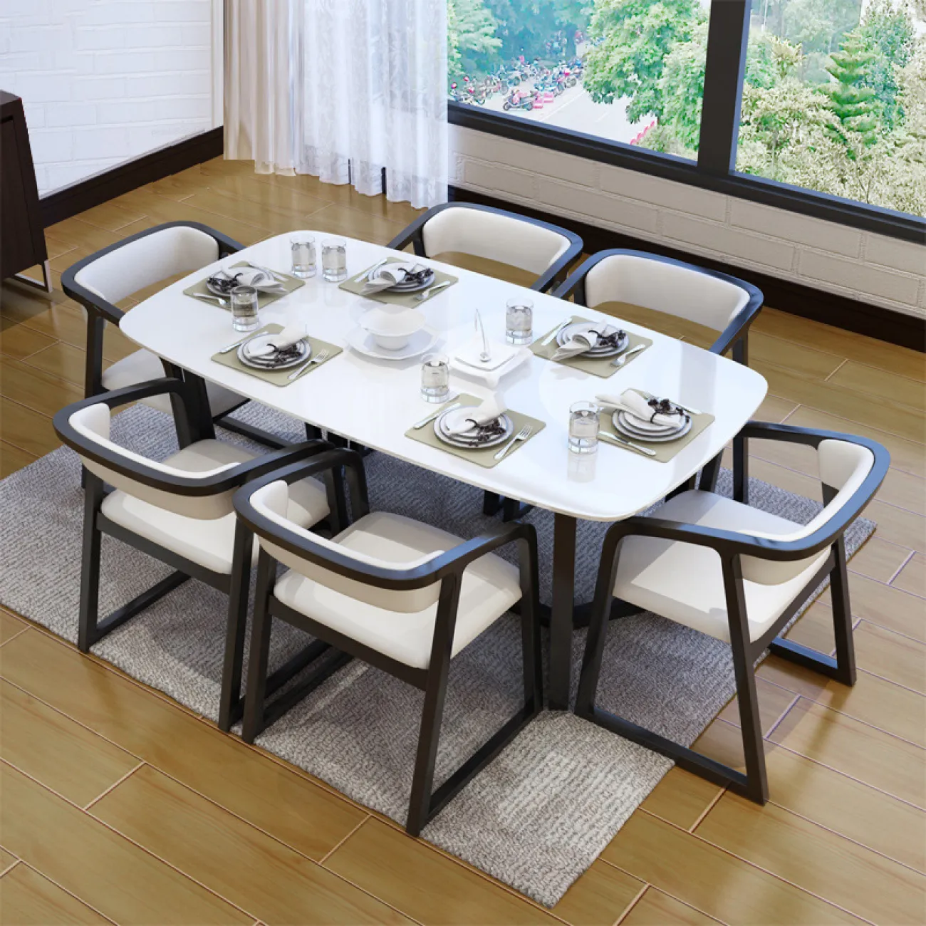 Обеденный стол минималистическом стиле для гостиной LaLume MB21027-23