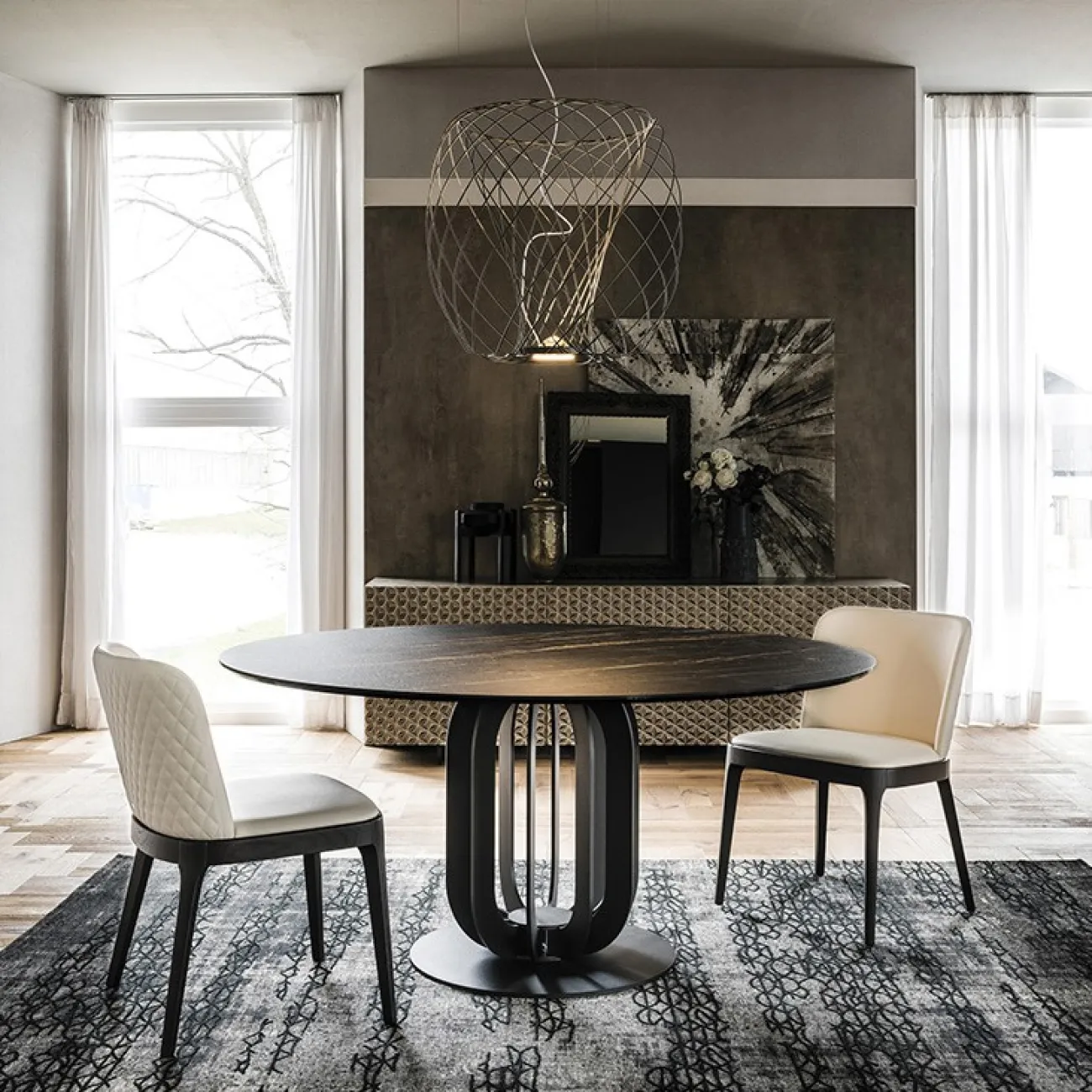 Круглый обеденный стол для гостиной LaLume MB21028-23