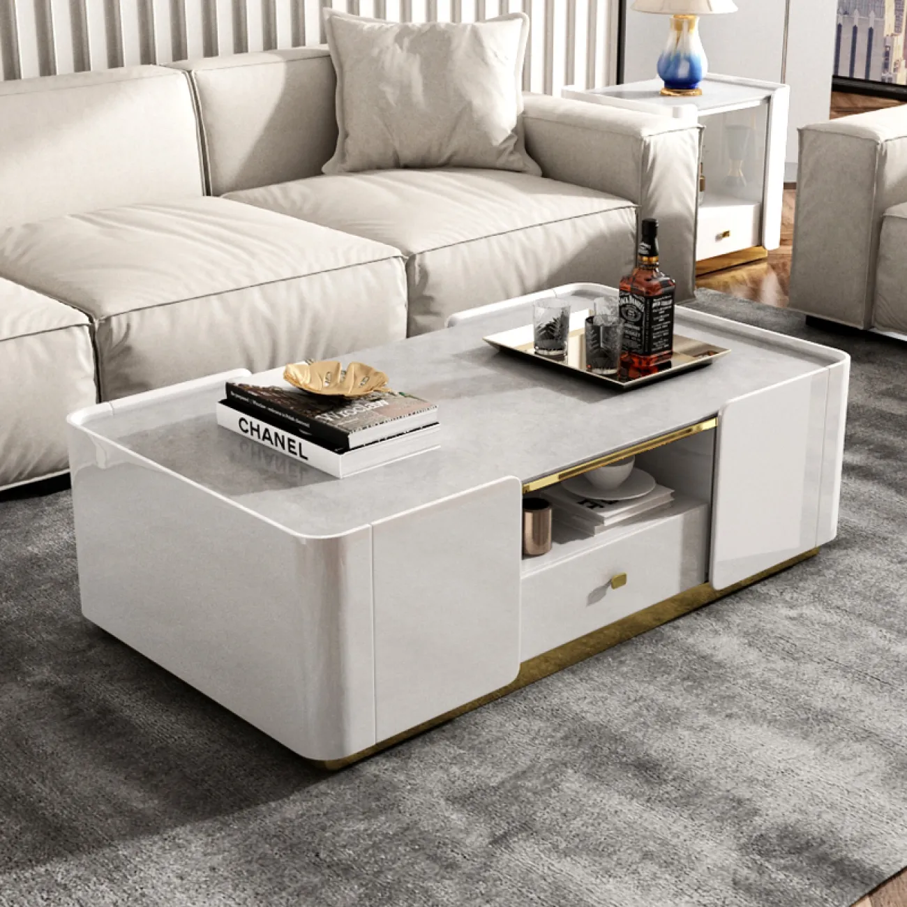 Современный журнальный стол для гостиной LaLume MB20977-23 Современный журнальный стол для гостиной LaLume MB20977-23