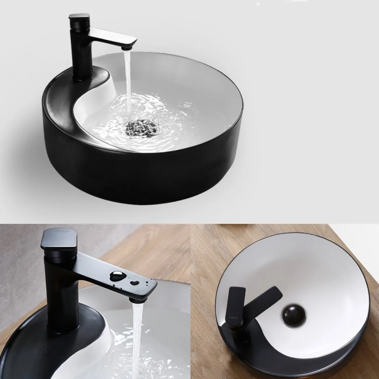 Современный круглый умывальник  для ванной комнаты LaLume MB20550-23