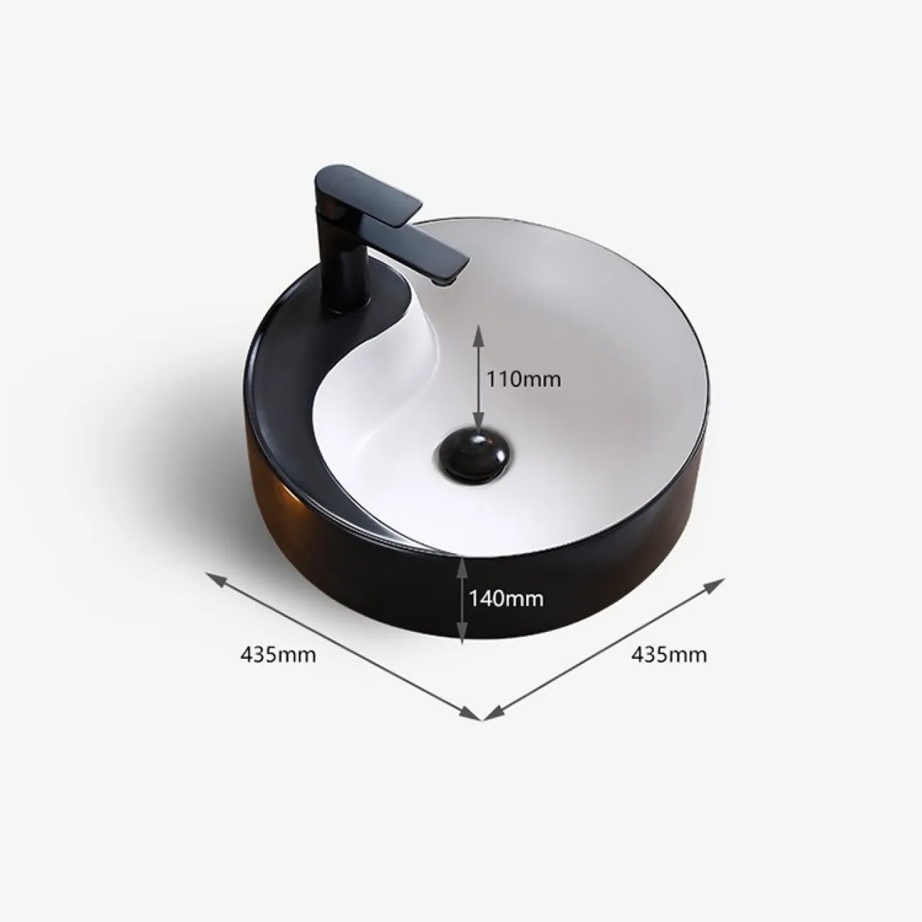 Современный круглый умывальник  для ванной комнаты LaLume MB20550-23