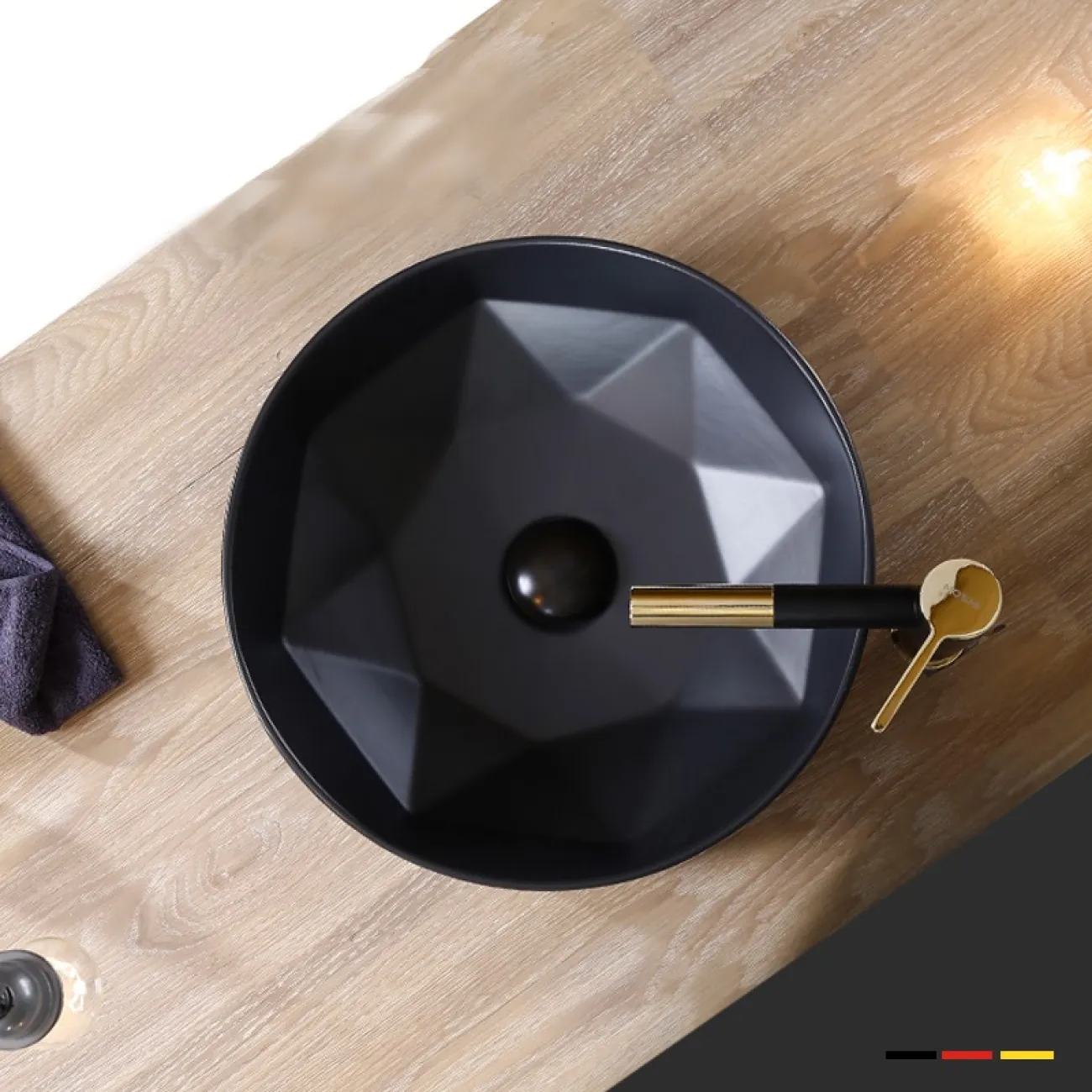 Керамический круглый умывальник  для ванной комнаты LaLume MB20654-23