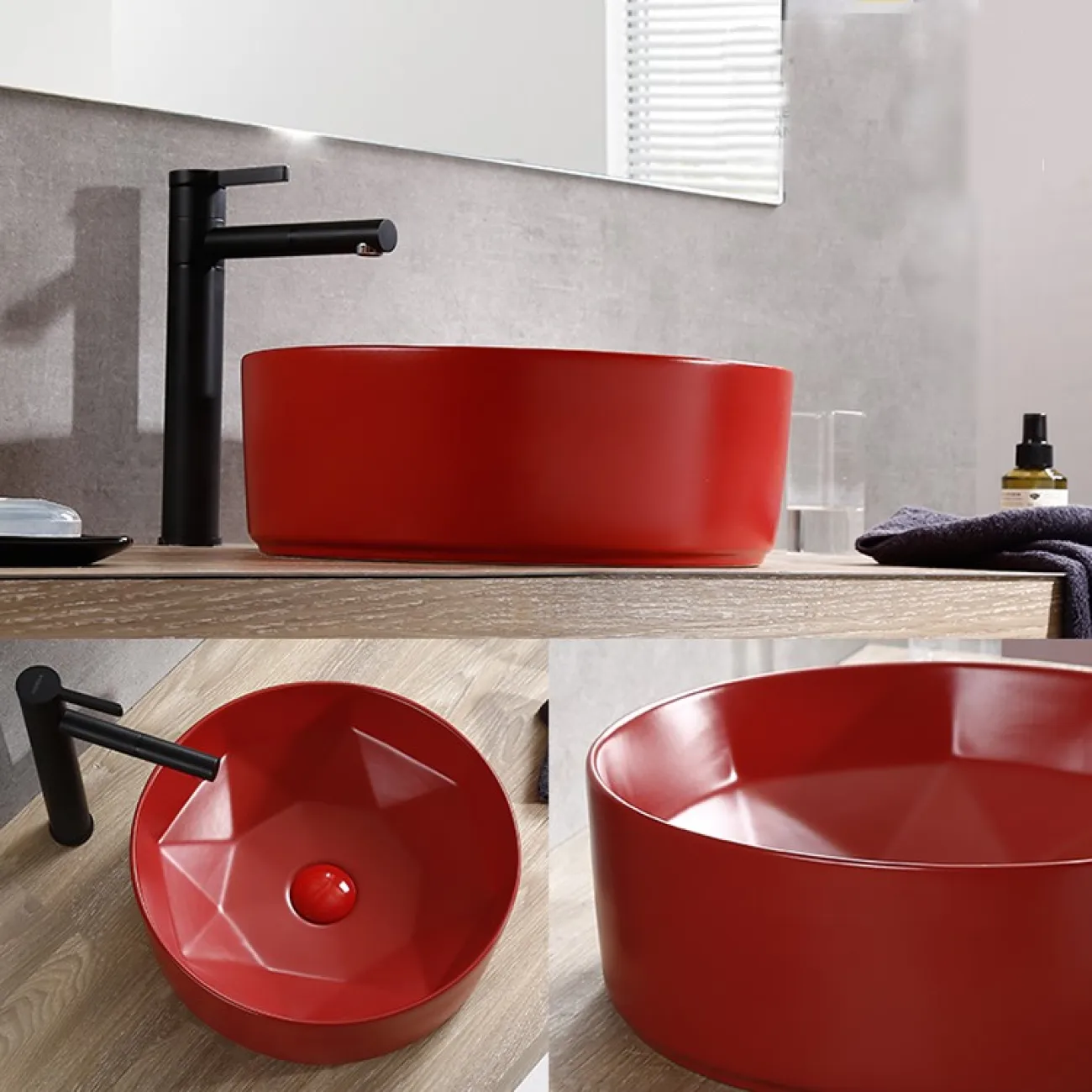 Керамический круглый умывальник  для ванной комнаты LaLume MB20654-23