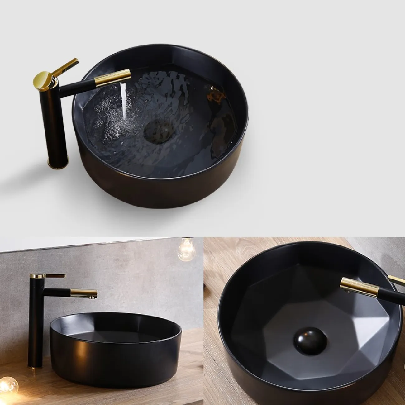 Керамический круглый умывальник  для ванной комнаты LaLume MB20654-23