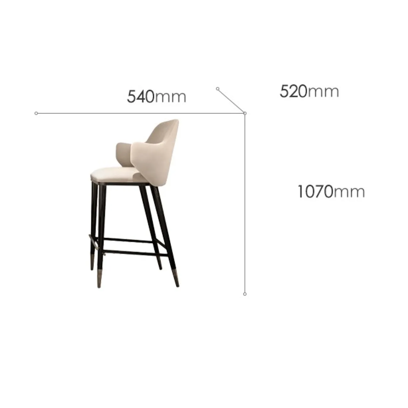 Мягкий барный стул со спинкой LaLume MB20655-23 Мягкий барный стул со спинкой LaLume MB20655-23