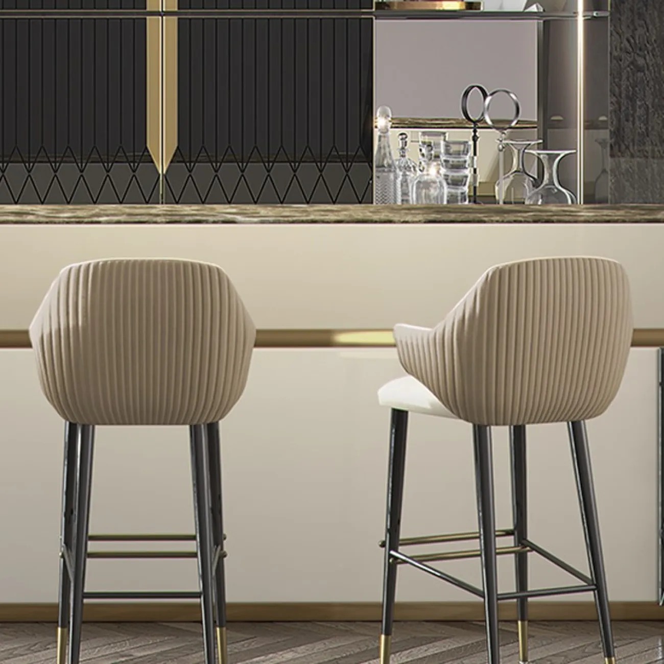 Мягкий барный стул со спинкой LaLume MB20655-23 Мягкий барный стул со спинкой LaLume MB20655-23