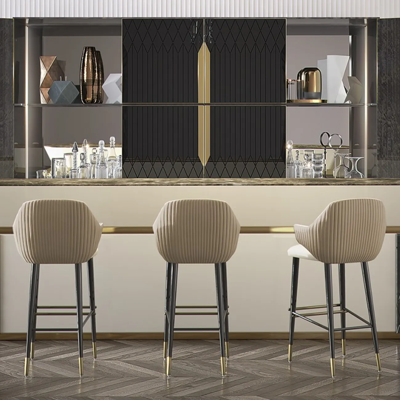 Мягкий барный стул со спинкой LaLume MB20655-23 Мягкий барный стул со спинкой LaLume MB20655-23