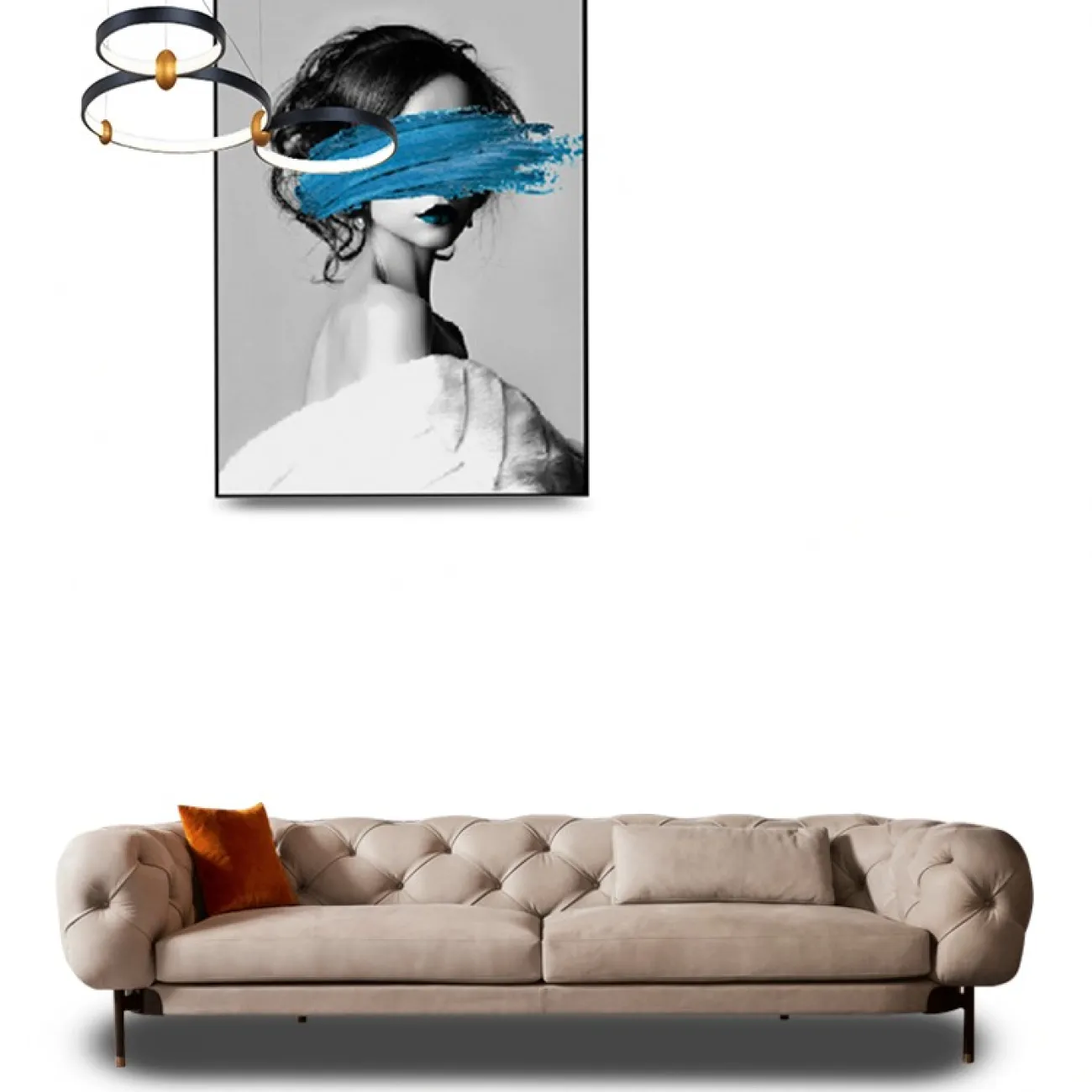 Роскошный кожаный диван  для гостиной LaLume MB20656-23