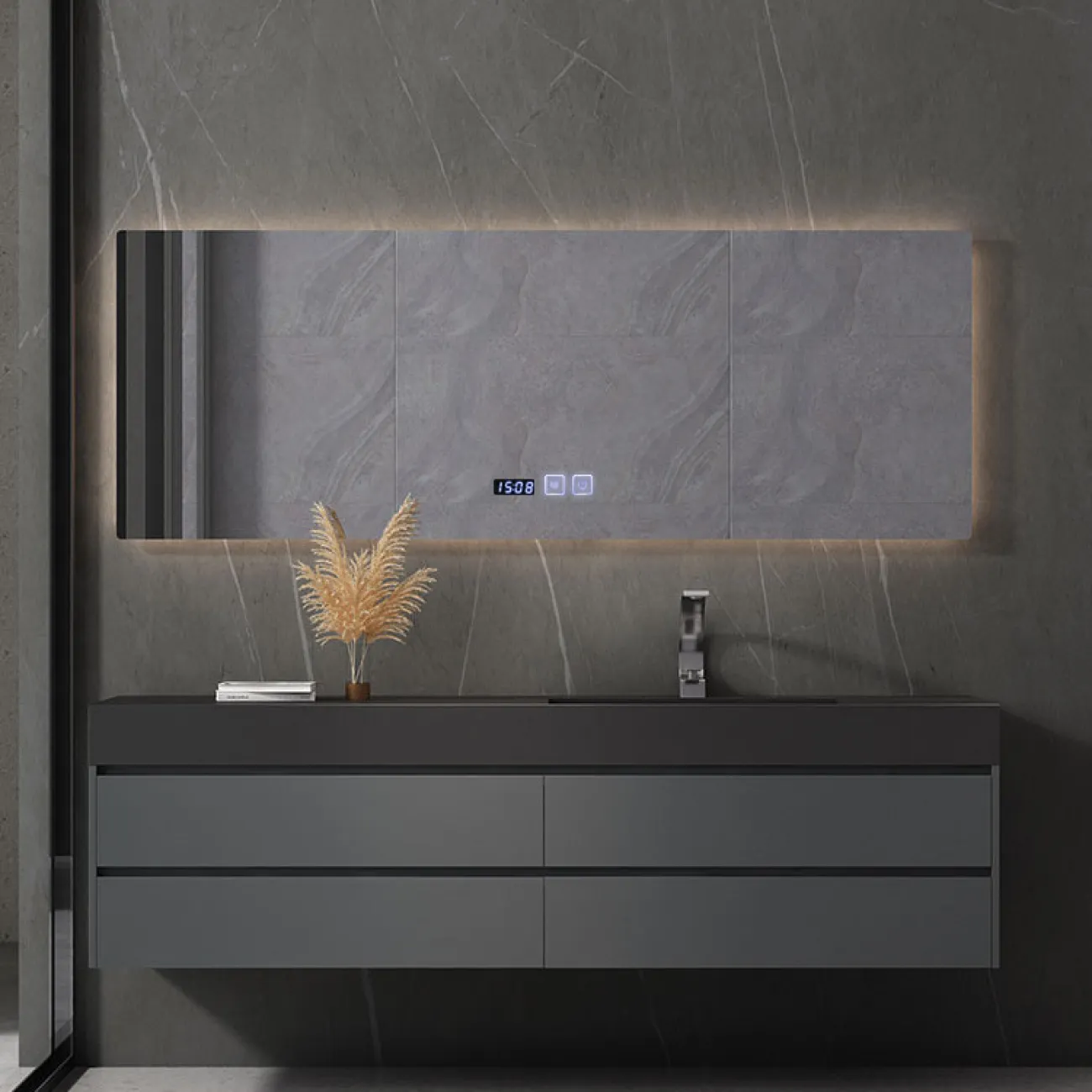 Каменный подвесной шкаф для ванной комнаты в современном стиле  LaLume MB20491-23