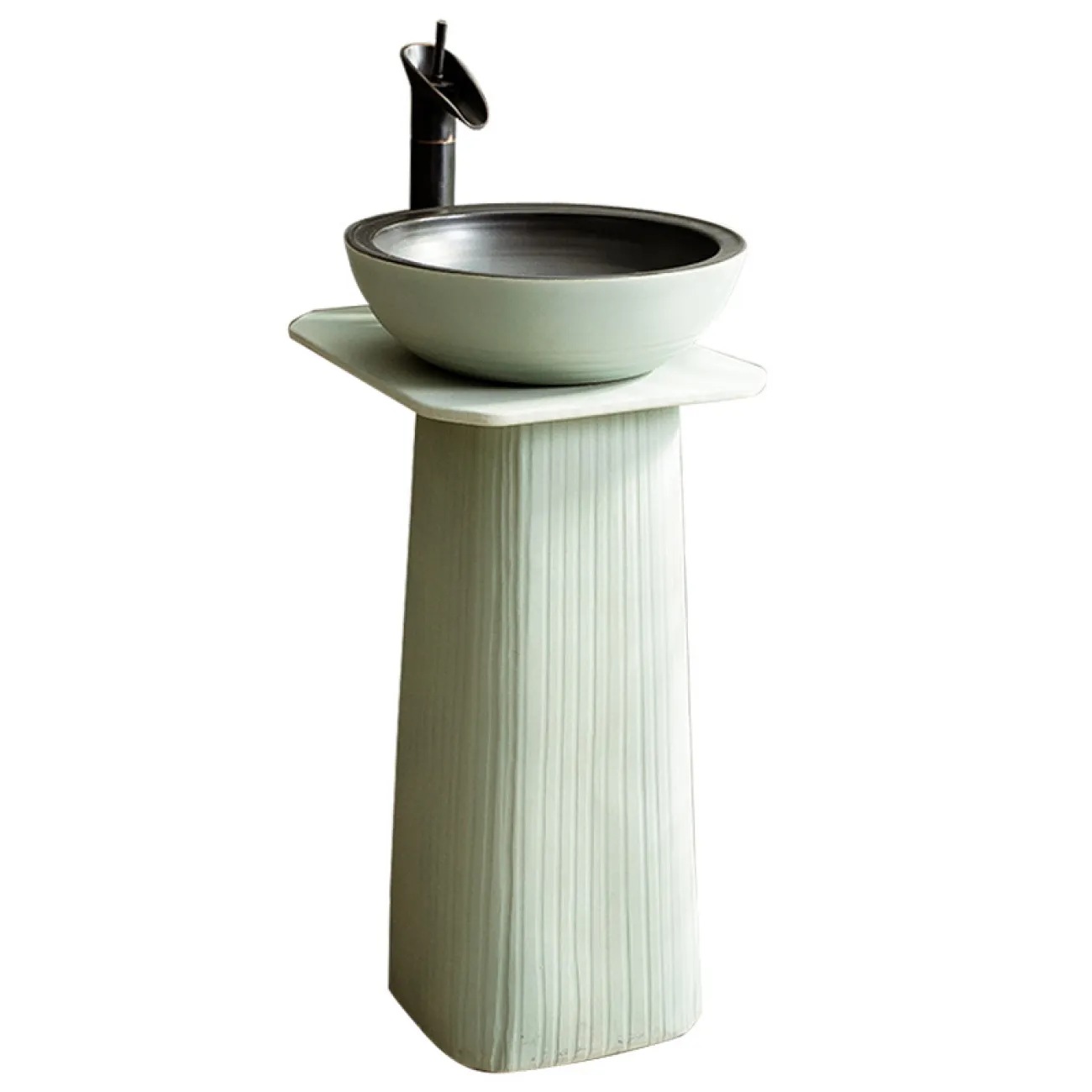 Керамический умывальник с вертикальной колоной для ванной комнаты LaLume MB20510-23