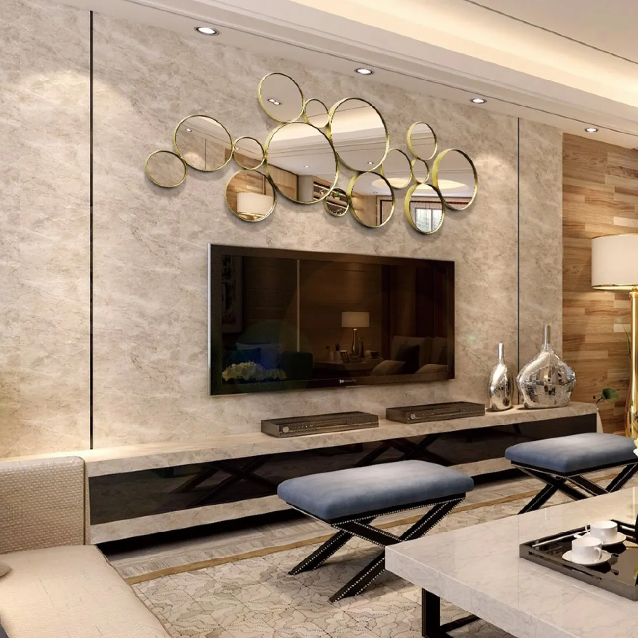 Креативный настенный декор зеркала для гостиной LaLume DK20889-23