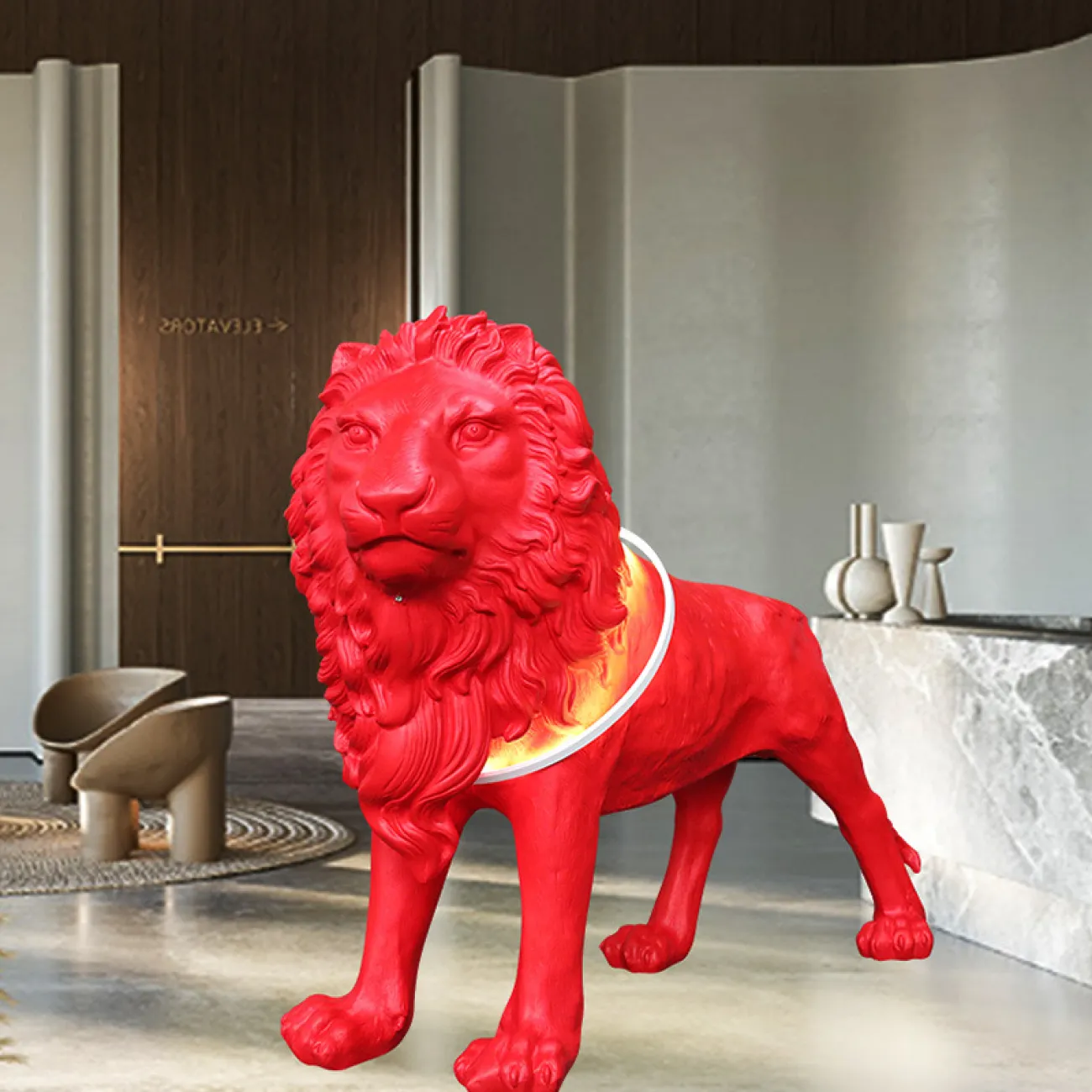 Скульптура льва в скандинавском стиле LaLume DK20897-23