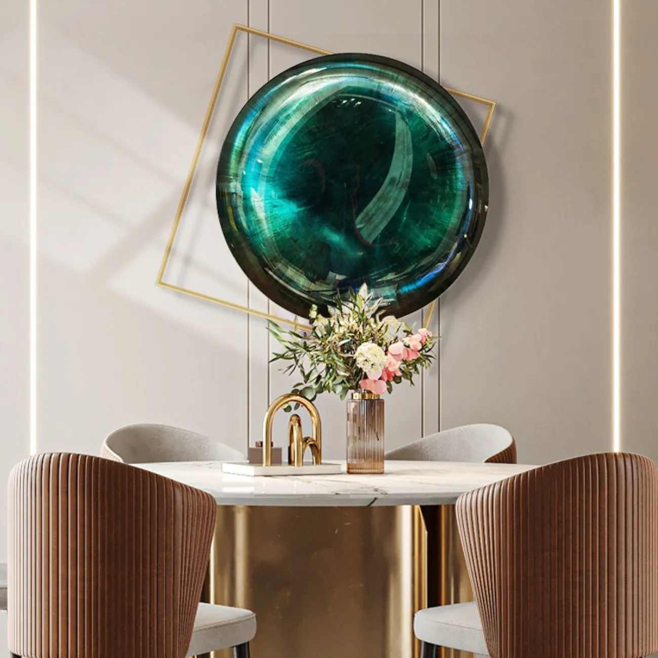 Круглый настенный декор для гостиной LaLume DK20900-23 Круглый настенный декор для гостиной LaLume DK20900-23