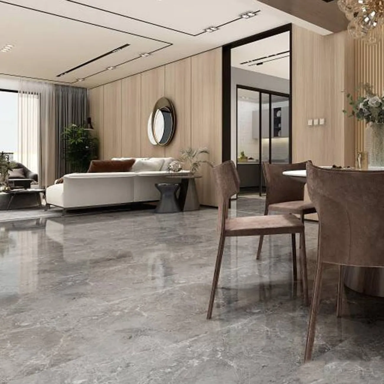 Настенное круглое зеркало для гостиной LaLume DK20902-23