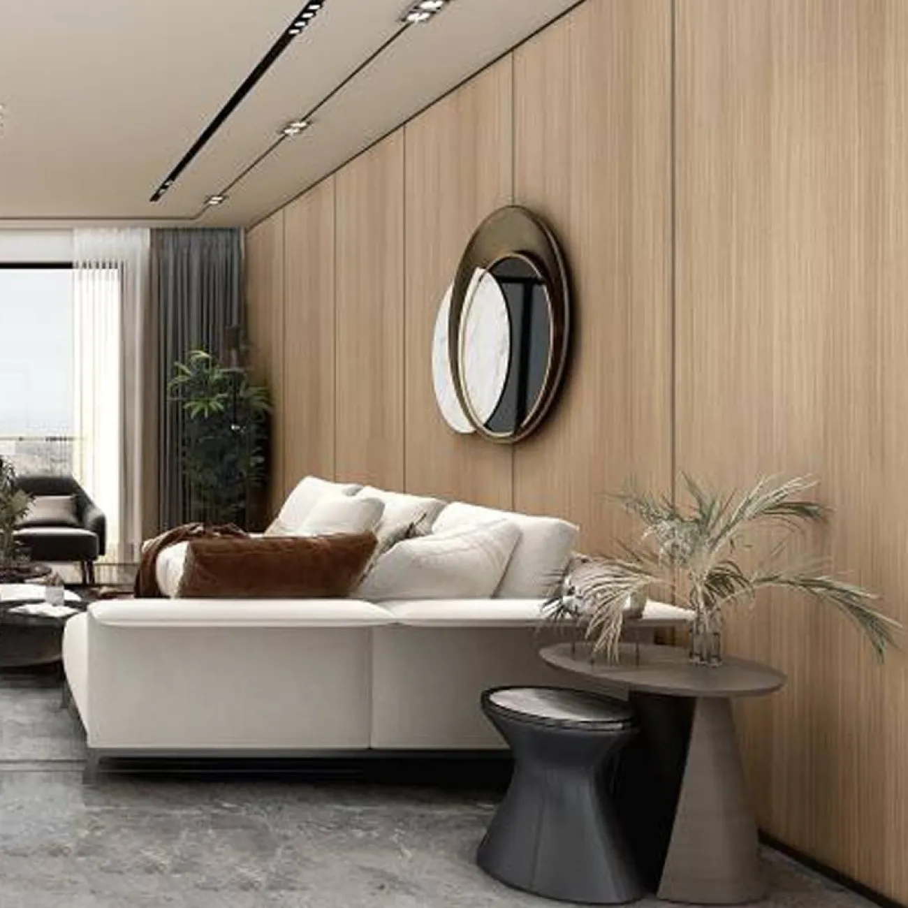 Настенное круглое зеркало для гостиной LaLume DK20902-23