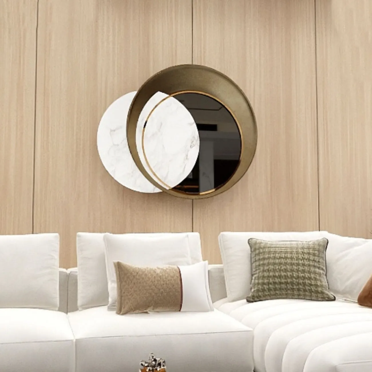 Настенное круглое зеркало для гостиной LaLume DK20902-23