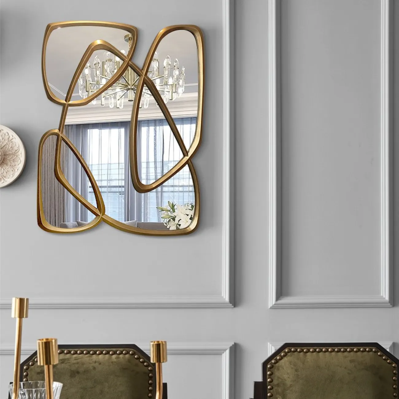 Минималистическое настенное зеркало для гостиной LaLume DK20903-23