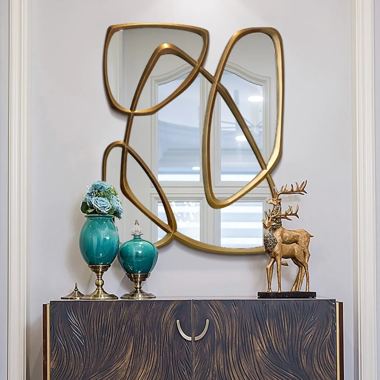 Минималистическое настенное зеркало для гостиной LaLume DK20903-23