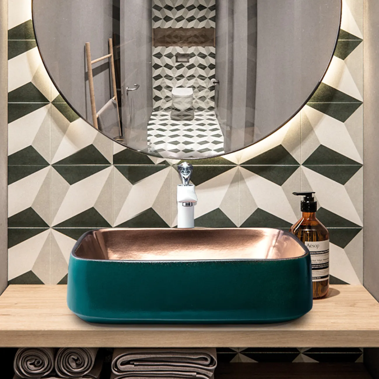 Керамический креативный умывальник  для ванной комнаты LaLume MB20571-23