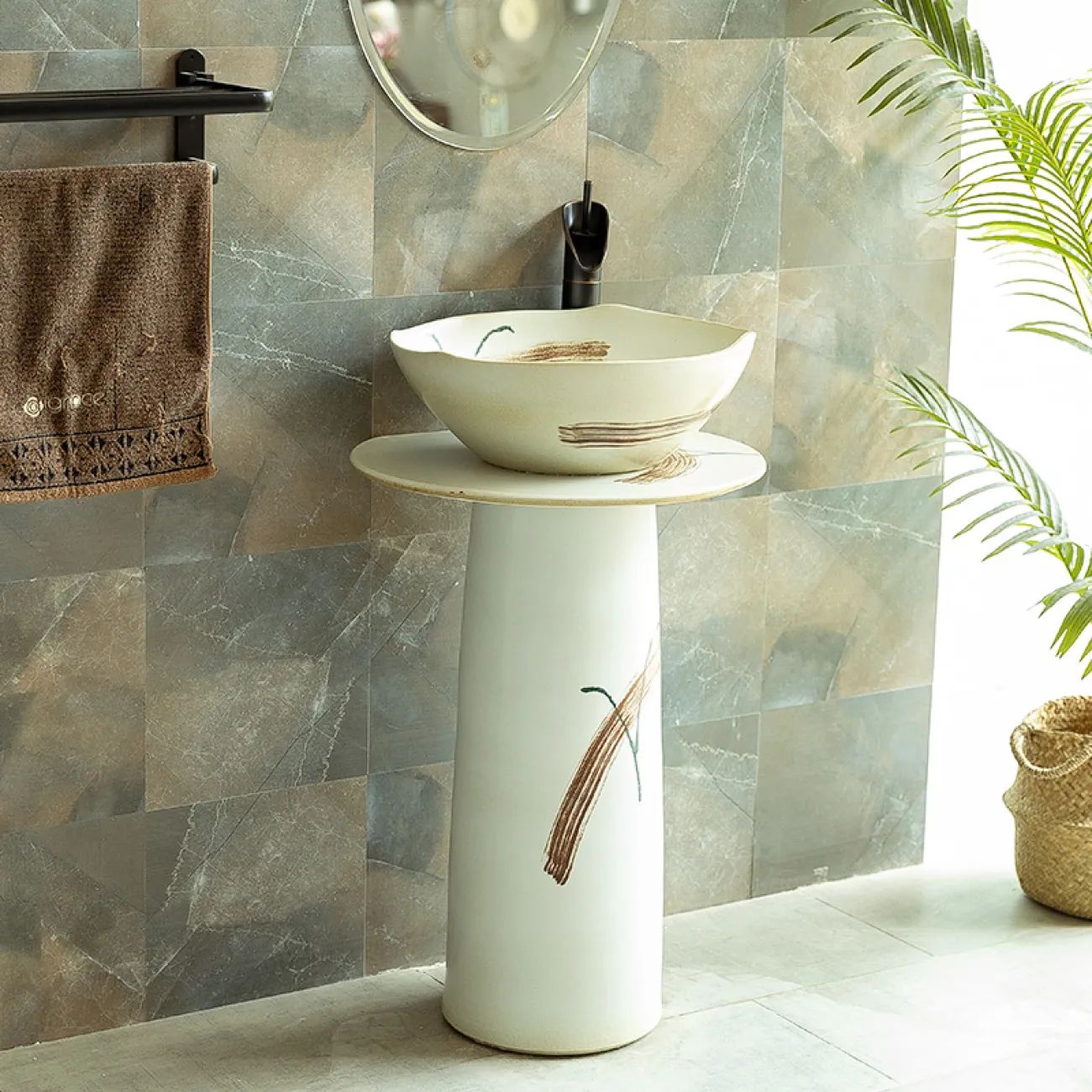 Керамический креативный умывальник  для ванной комнаты LaLume MB20557-23