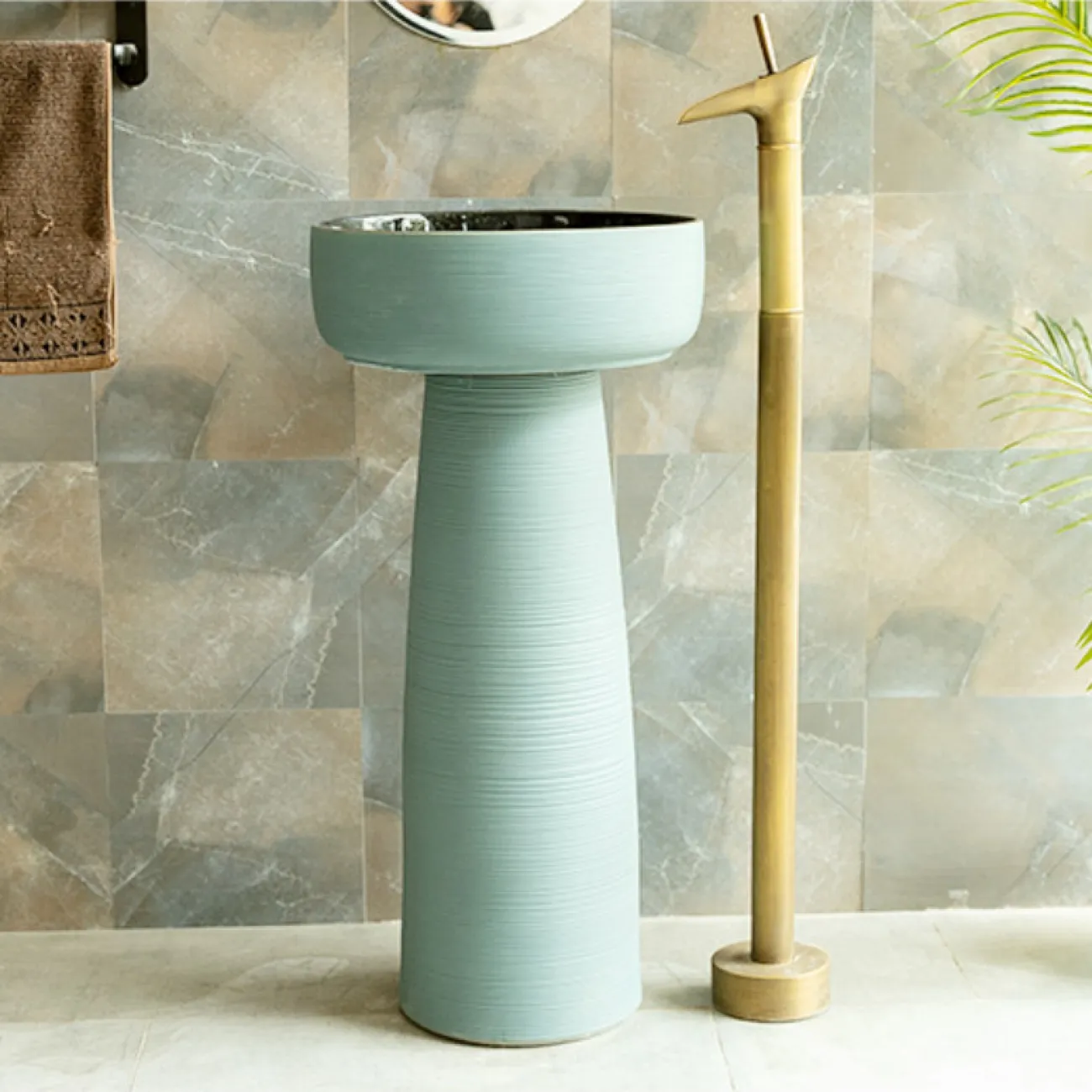 Керамический круглый умывальник  для ванной комнаты LaLume MB20556-23