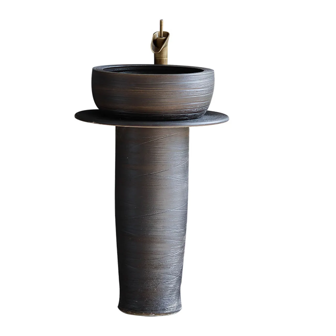 Керамический круглый умывальник  для ванной комнаты LaLume MB20579-23