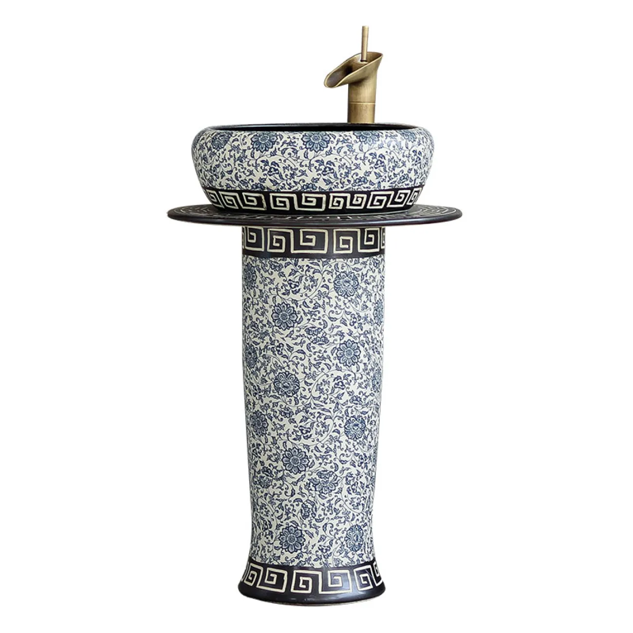 Керамический круглый умывальник для ванной комнаты LaLume MB20576-23 Керамический круглый умывальник для ванной комнаты LaLume MB20576-23