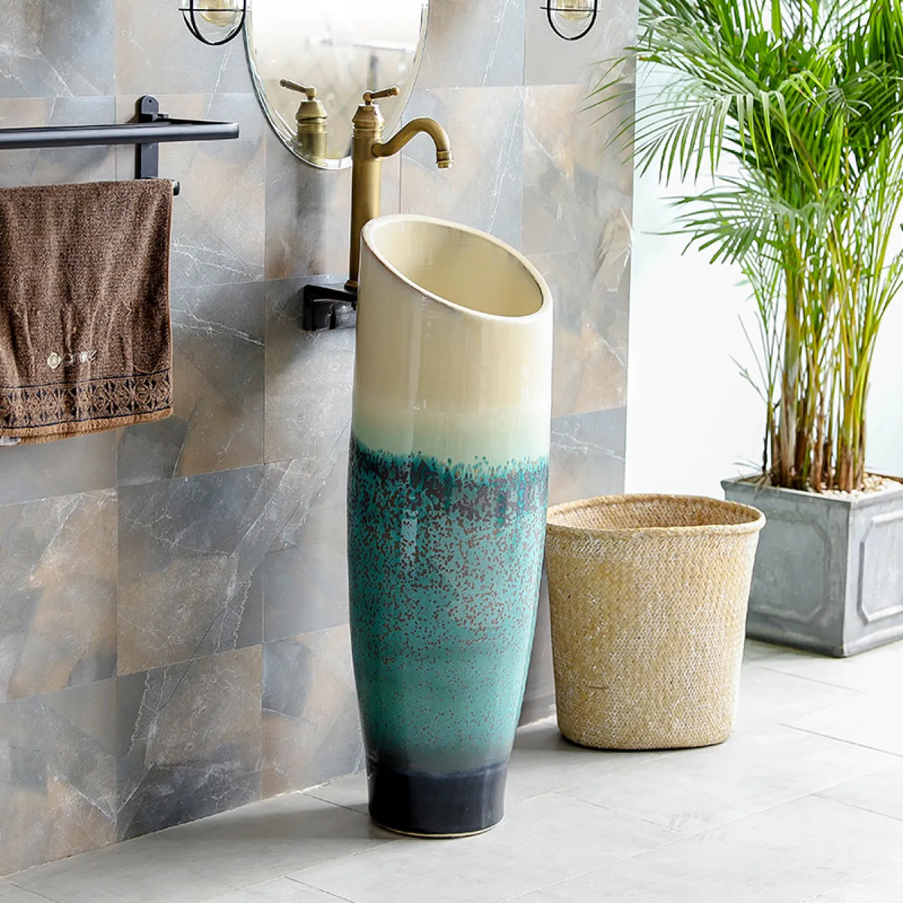 Керамический креативный умывальник для ванной комнаты LaLume MB20573-23 Керамический креативный умывальник для ванной комнаты LaLume MB20573-23