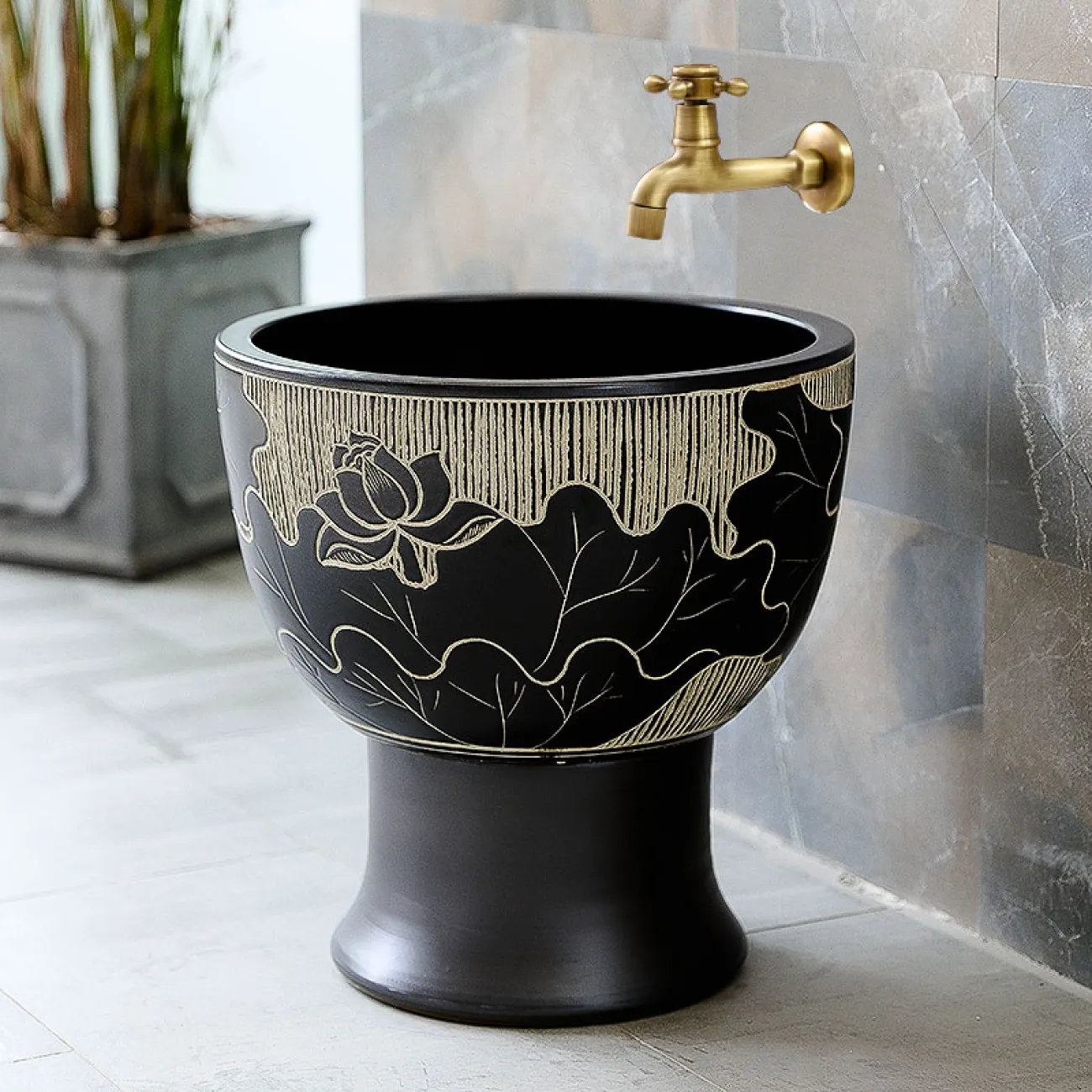 Керамический креативный умывальник для ванной комнаты LaLume MB20602-23 Керамический креативный умывальник для ванной комнаты LaLume MB20602-23