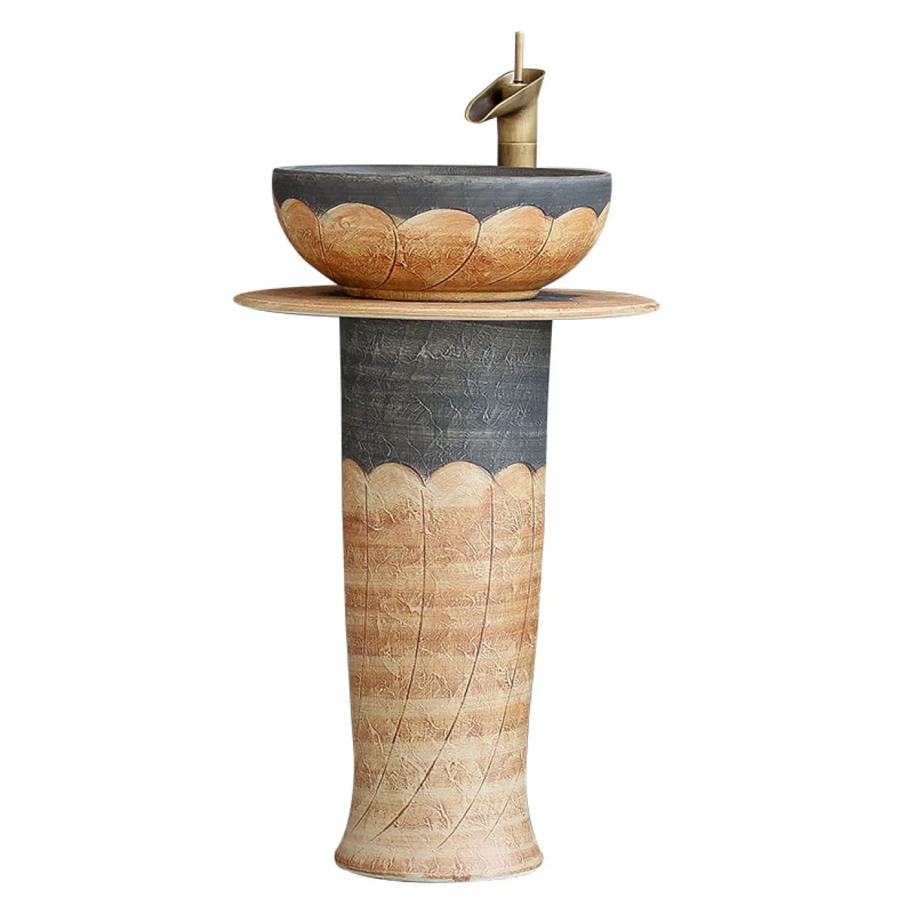 Керамический круглый умывальник  для ванной комнаты LaLume MB20601-23