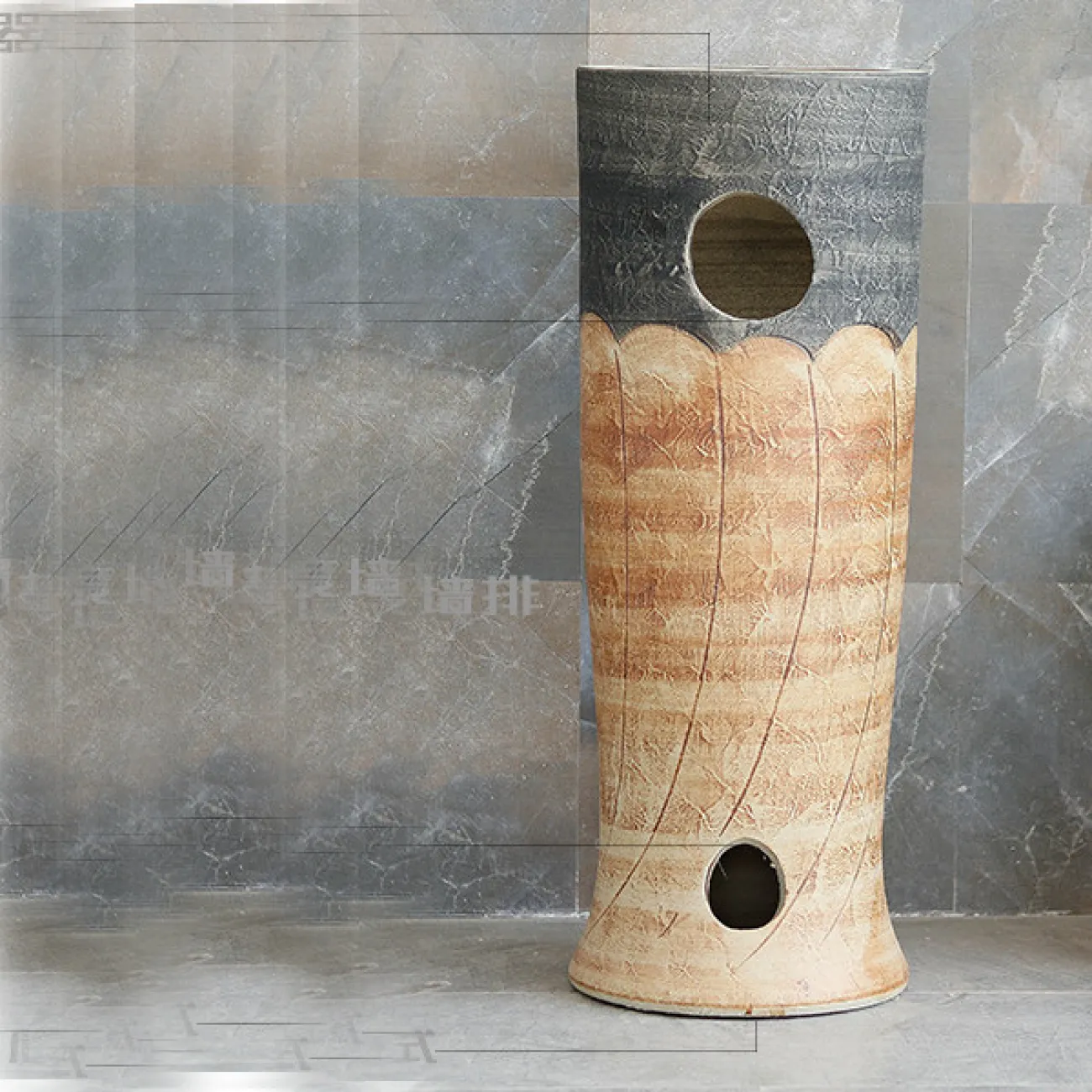 Керамический круглый умывальник  для ванной комнаты LaLume MB20601-23