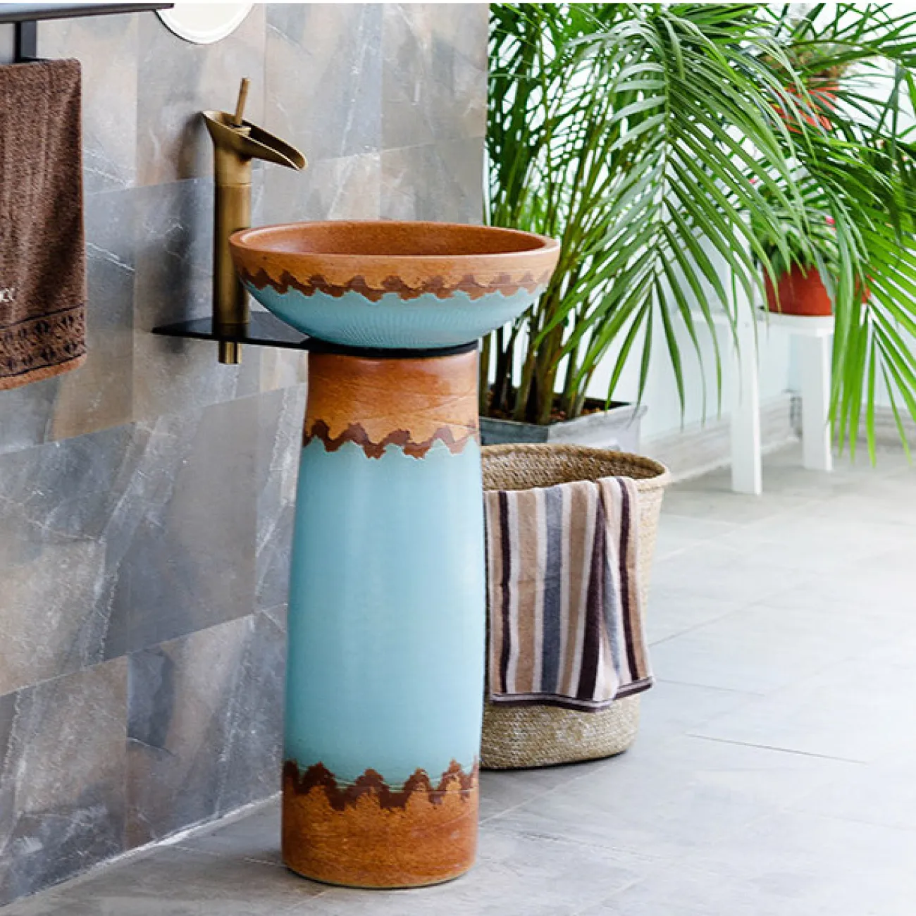 Керамический креативный умывальник для ванной комнаты LaLume MB20598-23 Керамический креативный умывальник для ванной комнаты LaLume MB20598-23