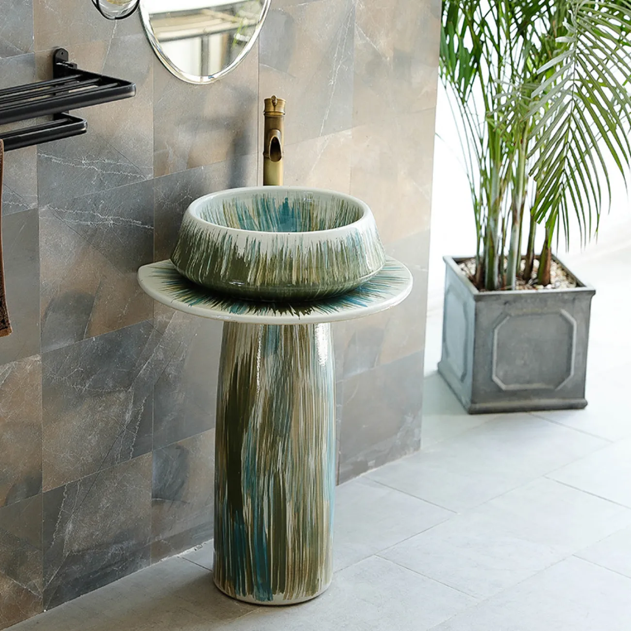 Керамический креативный умывальник  для ванной комнаты LaLume MB20585-23