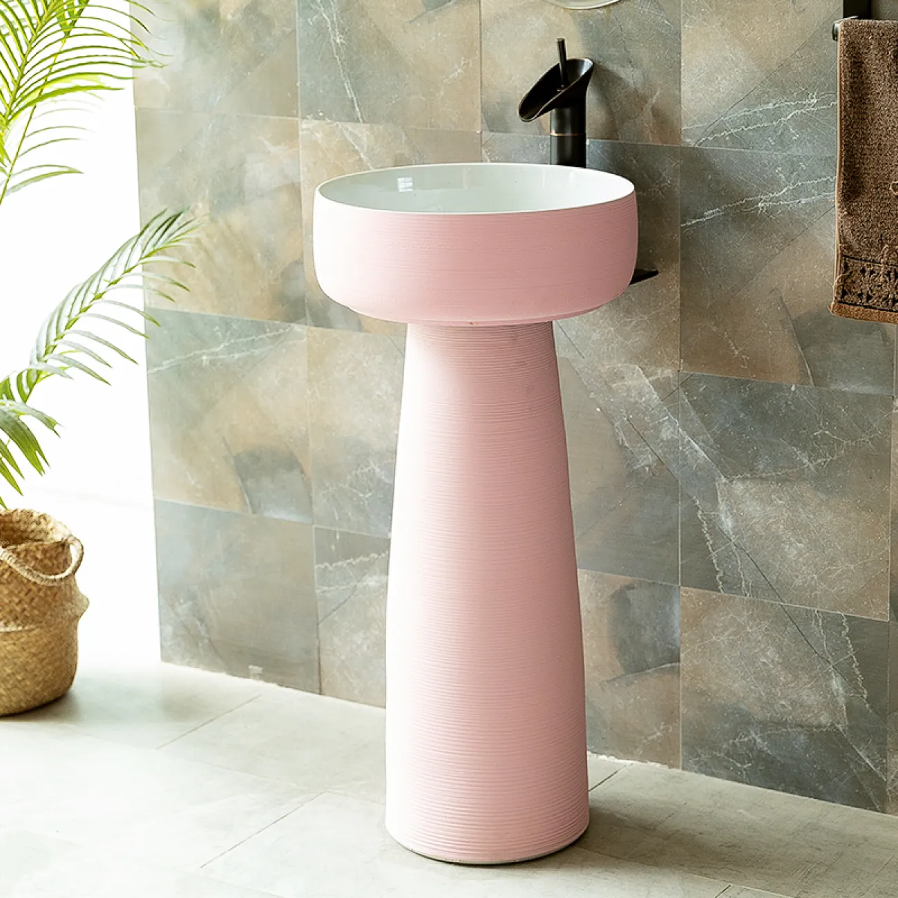 Керамический круглый умывальник  для ванной комнаты LaLume MB20584-23