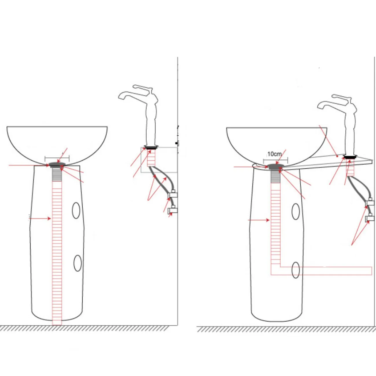 Керамический круглый умывальник  для ванной комнаты LaLume MB20649-23