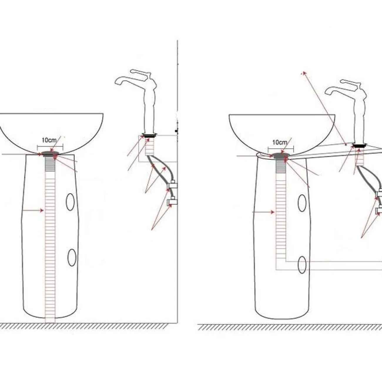 Керамический круглый умывальник  для ванной комнаты LaLume MB20551-23