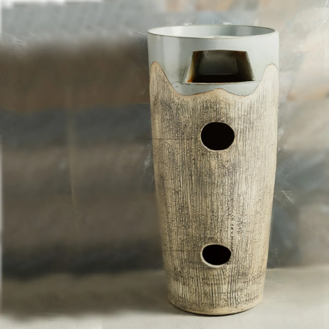 Керамический круглый умывальник для ванной комнаты LaLume MB20537-23 Керамический круглый умывальник для ванной комнаты LaLume MB20537-23