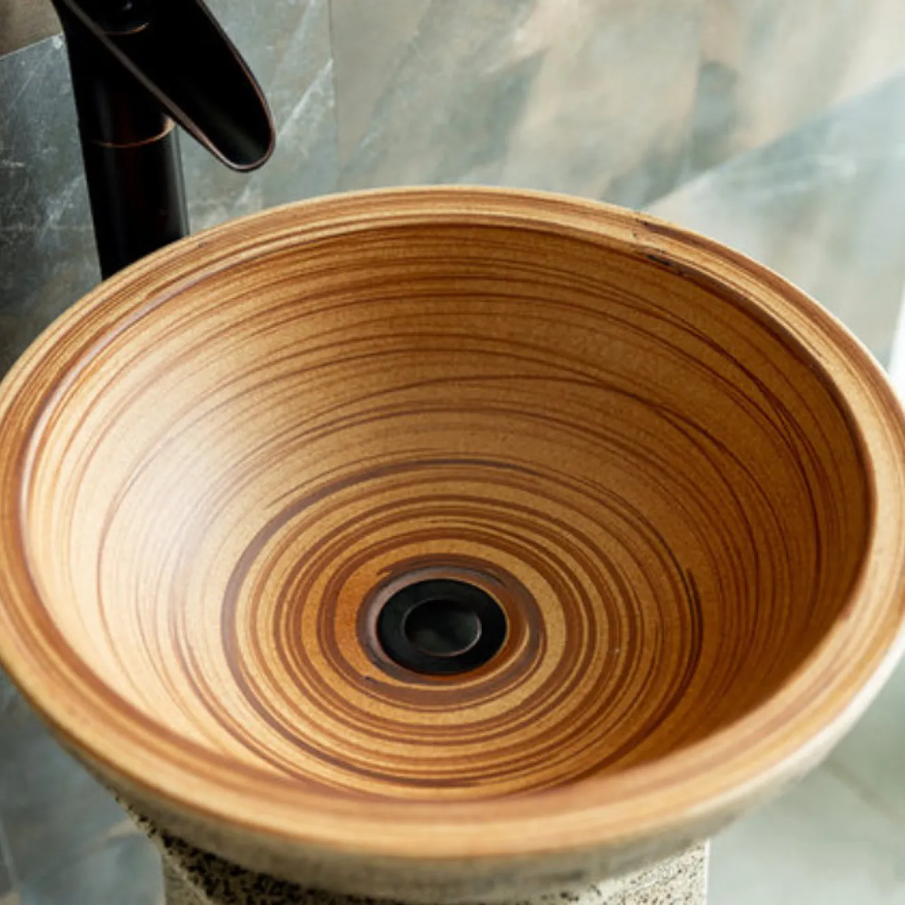 Керамический круглый умывальник  для ванной комнаты LaLume MB20539-23