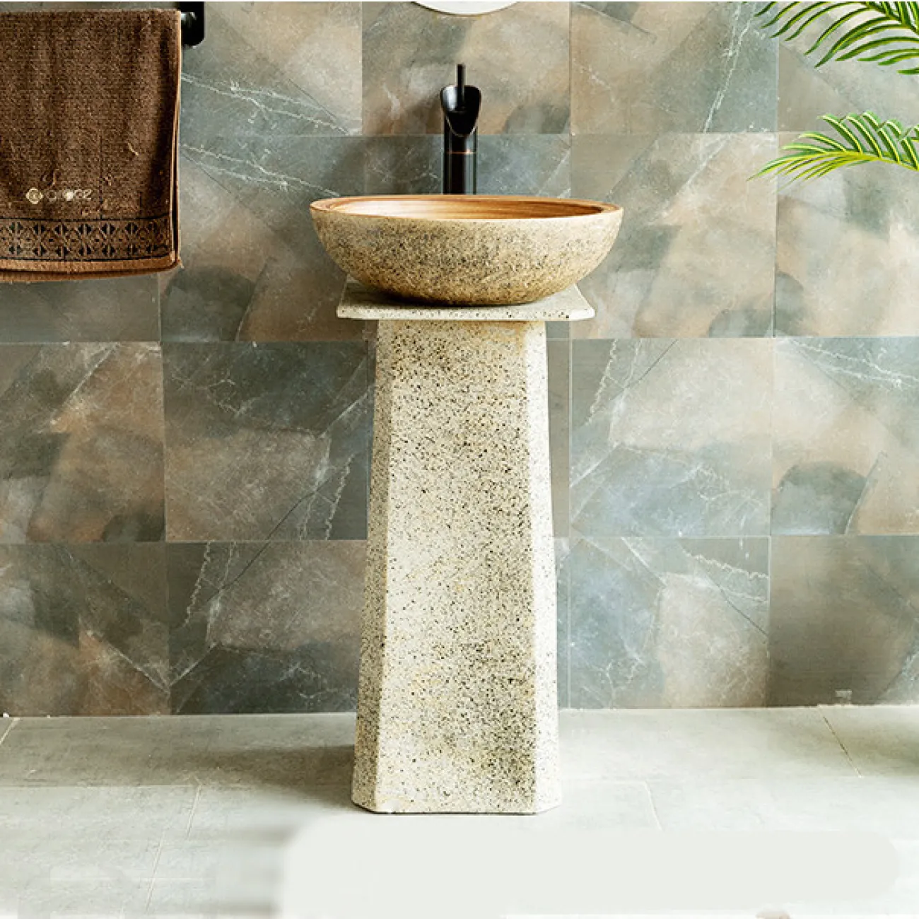 Керамический круглый умывальник  для ванной комнаты LaLume MB20539-23