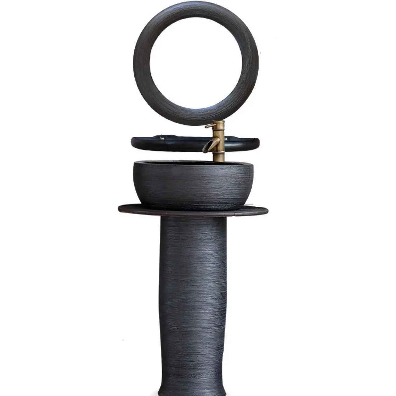 Керамический открытый умывальник в форме колоны для ванной комнаты LaLume MB20528-23