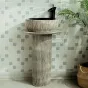 Креативный керамический умывальник в форме колоны для ванной комнаты LaLume MB20512-23
